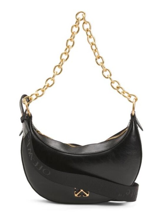 Off-White Handbags - OFF WHITE Leather Hemisphere Hobo With Logo Hardware And Chain Strap